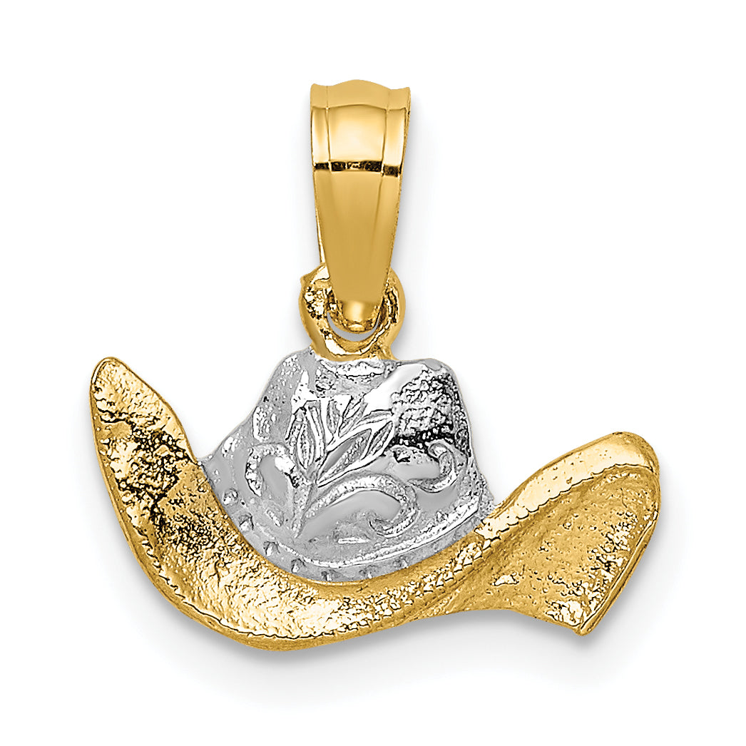 14k w/ Rhodium Cowboy Hat Charm Main image