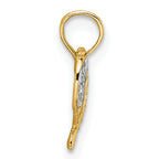 14k with White Rhodium Saddle Pendant