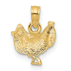 14k with White Rhodium Saddle Pendant