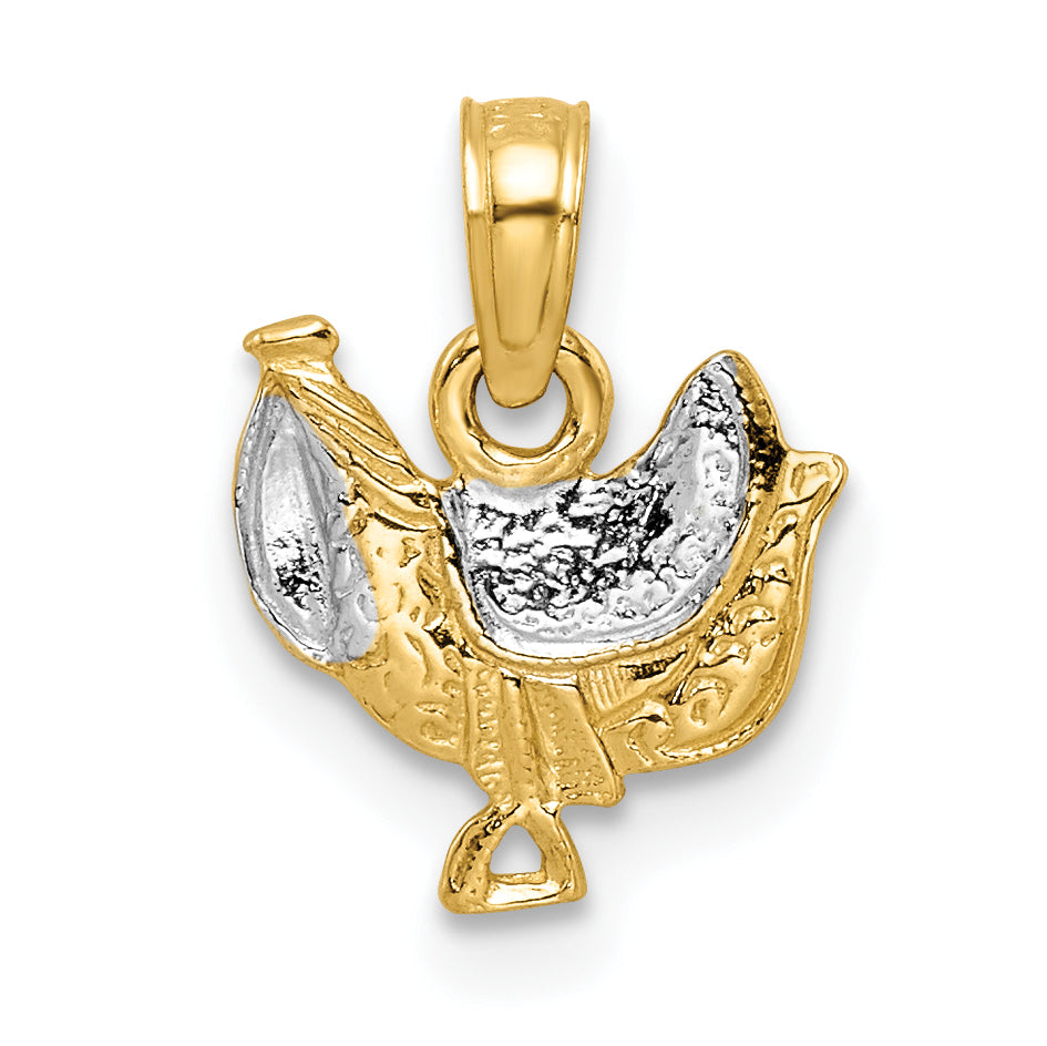 14k with White Rhodium Saddle Pendant Main image