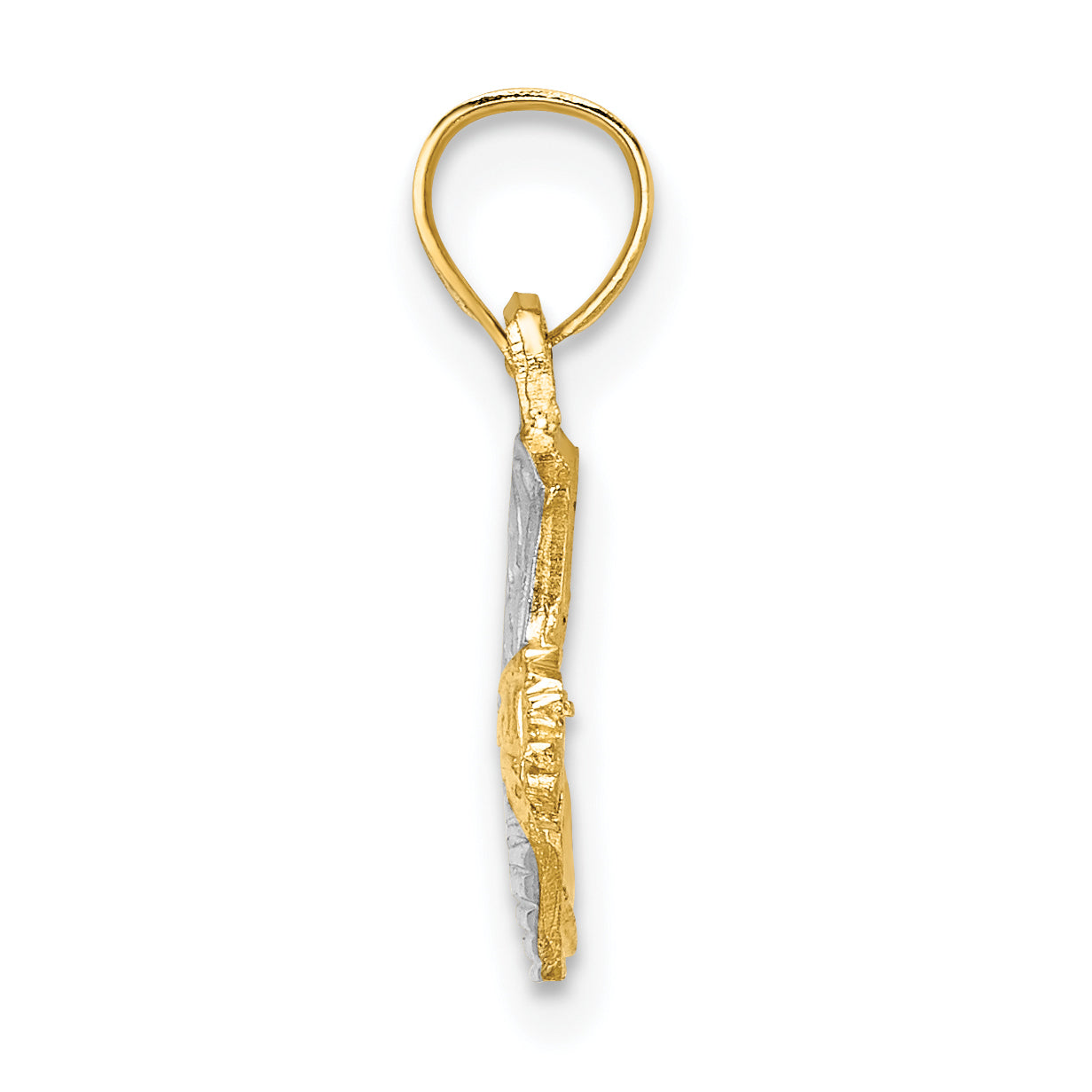 14k w/ Rhodium Cowboy Boot Charm