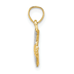 14k w/ Rhodium Cowboy Boot Charm