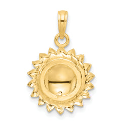 14K Tri-Color Sunflower w/ LOVE Pendant