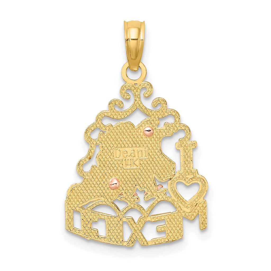 14k Two-tone I HEART MEXICO  w/ Eagle Charm