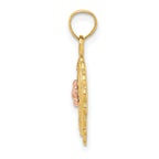 14k Yellow and Rose Gold Flower In Heart Basket Charm