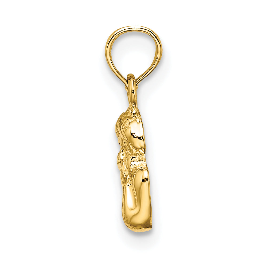 14K Angel Resting On Elbow w/ Rhodium Wing Charm Secondary image