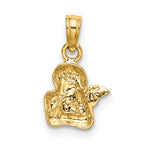 14K Angel Resting On Elbow w/ Rhodium Wing Charm