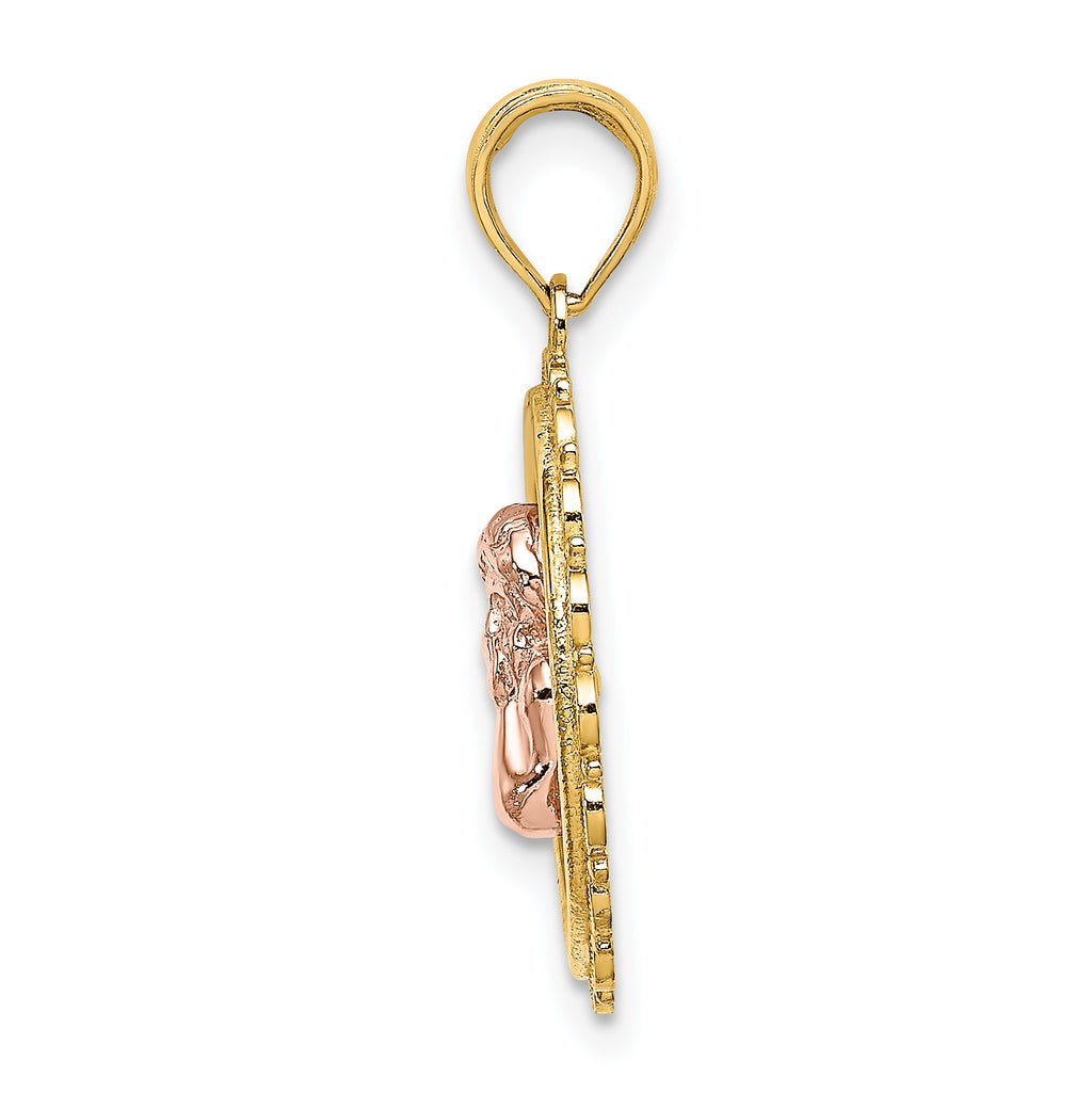 14K Two-tone w/White Rhodium Cut-out Angel Charm