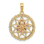 14K Two-tone w/White Rhodium Cut-out Angel Charm