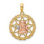 14K Two-tone w/White Rhodium Cut-out Angel Charm