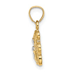 14k w/Rhodium Teddy Bear Charm