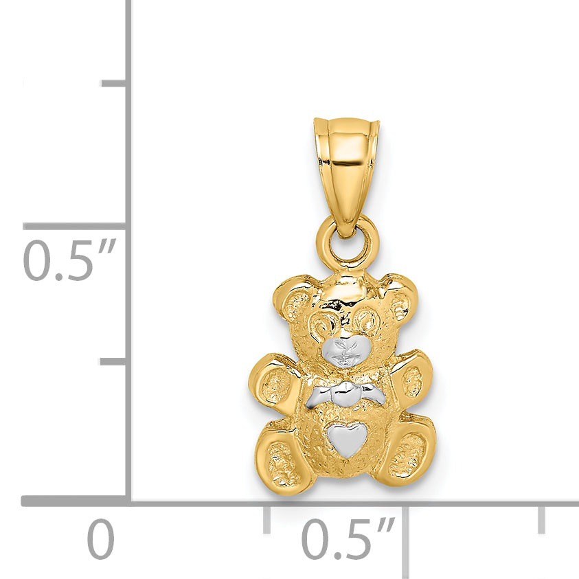 14k w/Rhodium Teddy Bear Charm