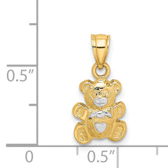 14k w/Rhodium Teddy Bear Charm