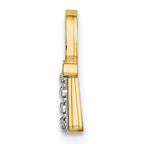 14K W/ Rhodium Textured and Polished Purse Charm