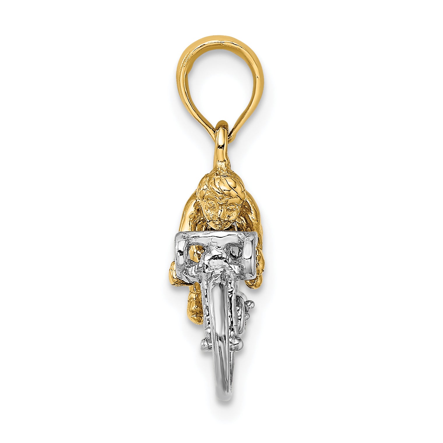 14K Two-Tone 3-D Bicycle With Rider Charm Secondary image