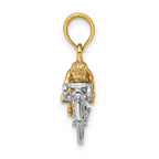 14K Two-Tone 3-D Bicycle With Rider Charm