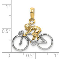 14K Two-Tone 3-D Bicycle With Rider Charm