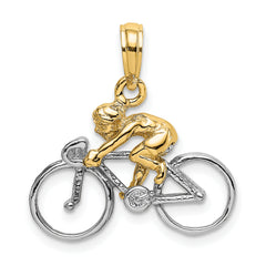 14K Two-Tone 3-D Bicycle With Rider Charm
