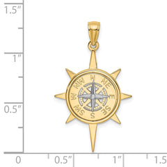 14K Two-Tone Star w/ Nautical Compass Charm