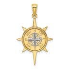 14K Two-Tone Star w/ Nautical Compass Charm