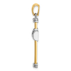 14K Two-tone Polished Cross Charm