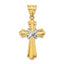 14K Two-Tone Polished Cross X Center Design Charm