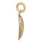 14K w/Rhodium D/C Sunflower Pendant Charm