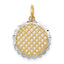 14K w/Rhodium D/C Sunflower Pendant Charm
