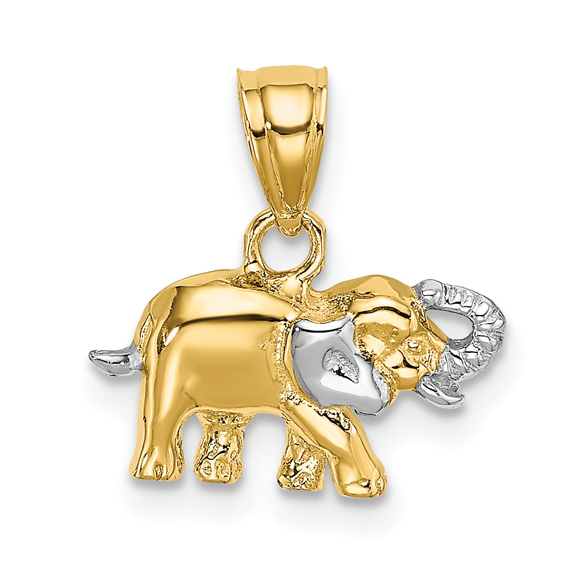 14k w/ Rhodium Small Elephant Charm Main image