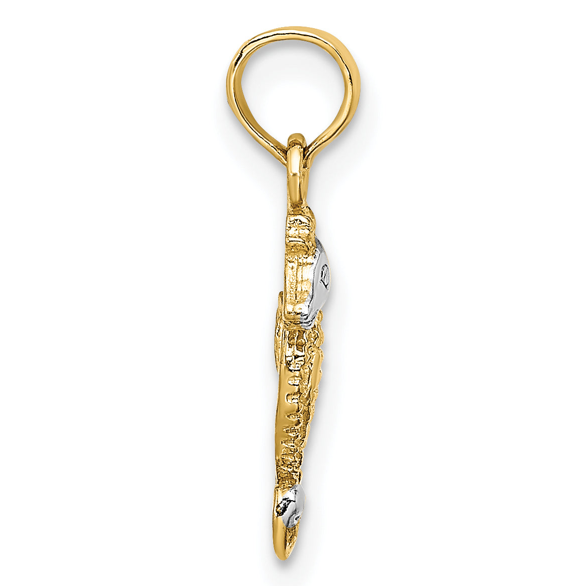 14K with White Rhodium Seahorse Charm Secondary image