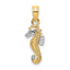 14K with White Rhodium Seahorse Charm