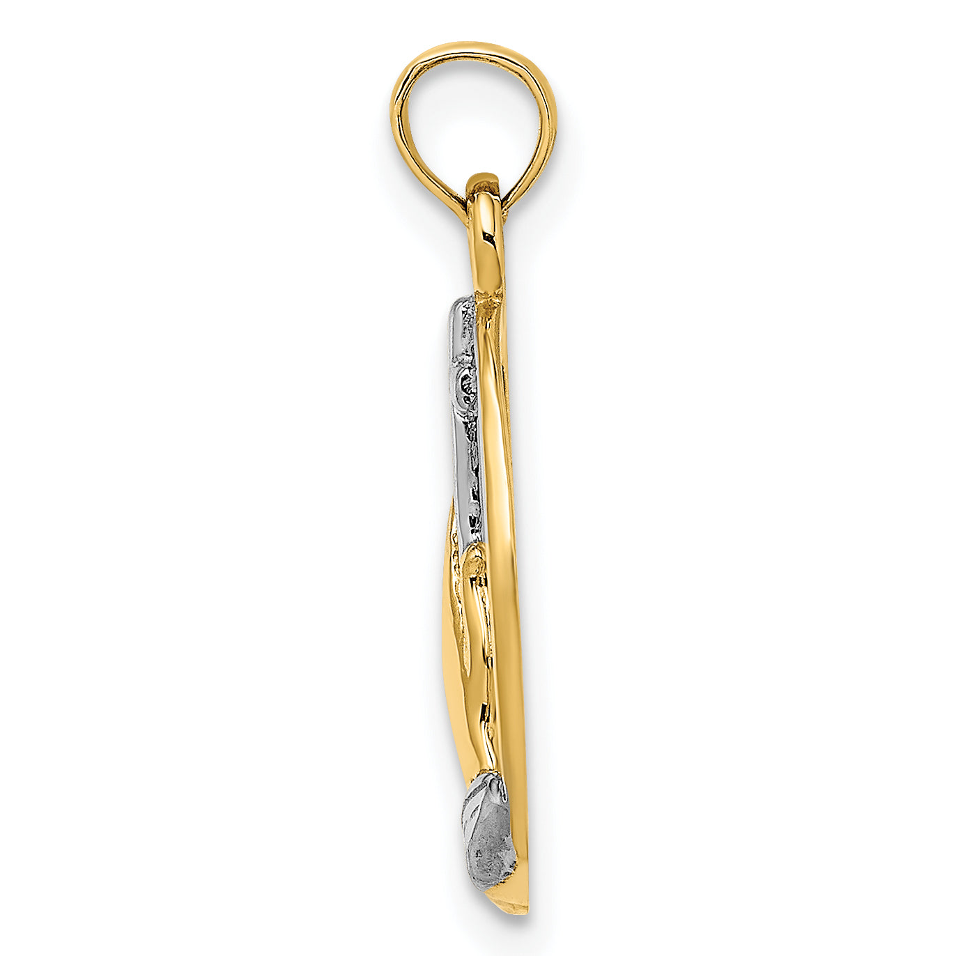 14K W/ Rhodium Praying Hands and Cross Charm Secondary image