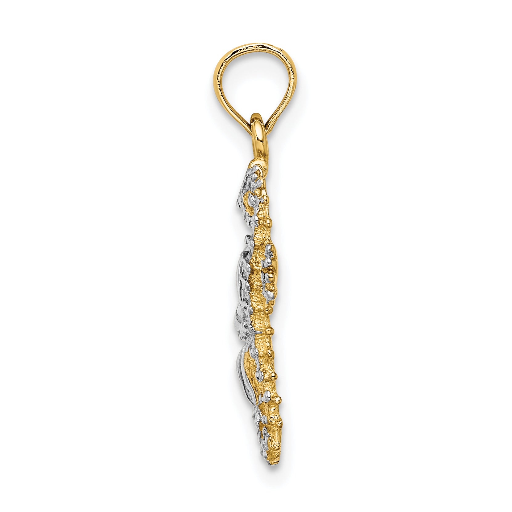 14K with White Rhodium Starfish and Seahorse Charm Secondary image