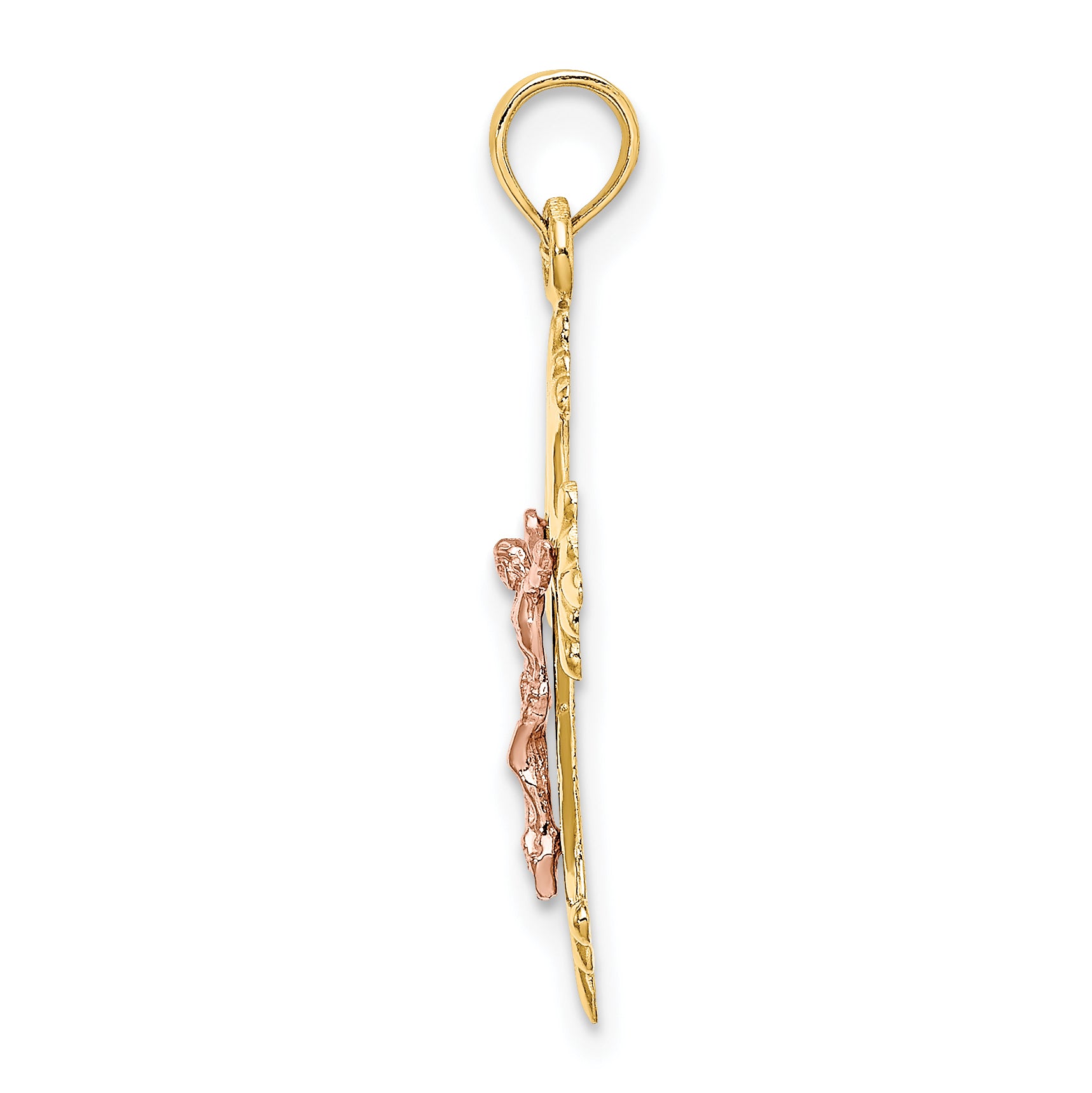 14K Two-Tone Crucifix Charm Secondary image