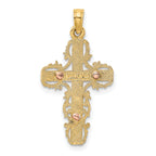 14k Two-Tone w/ Lace Trim Crucifix Charm