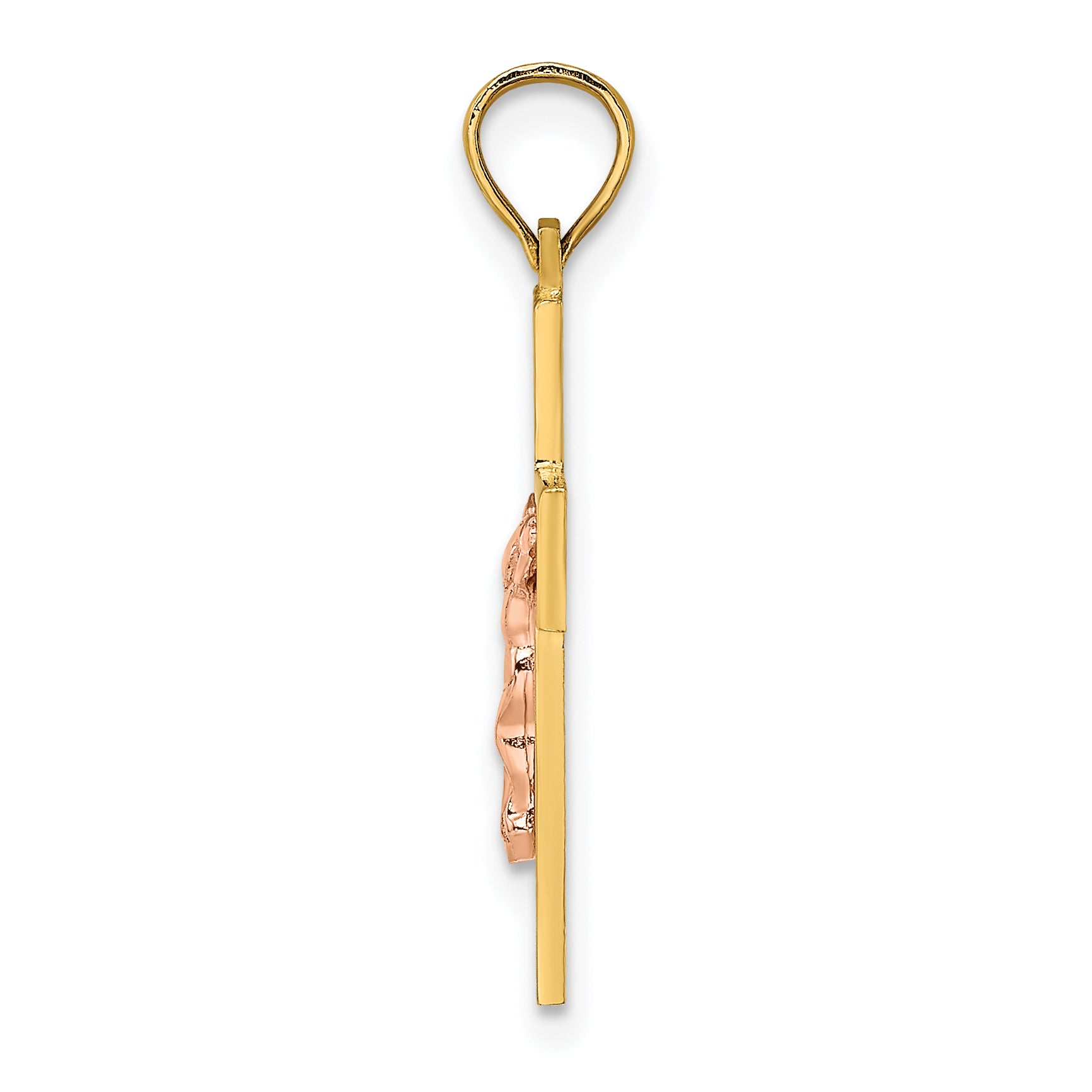 14K Two-Tone Latin Crucifix Charm