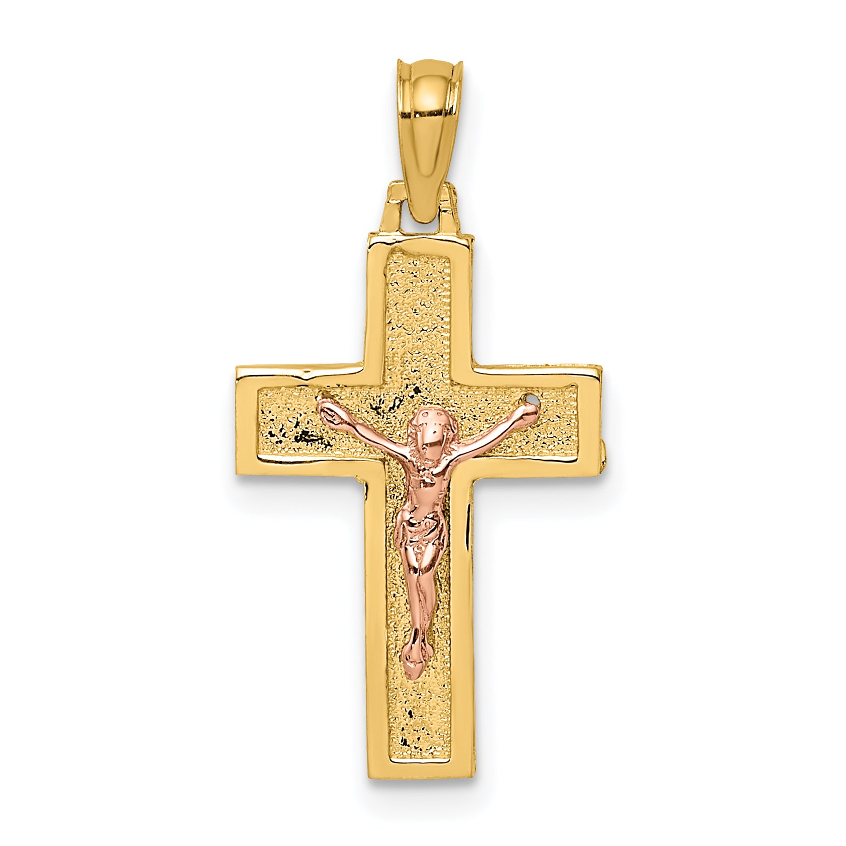 14K Two-Tone Latin Crucifix Charm Main image