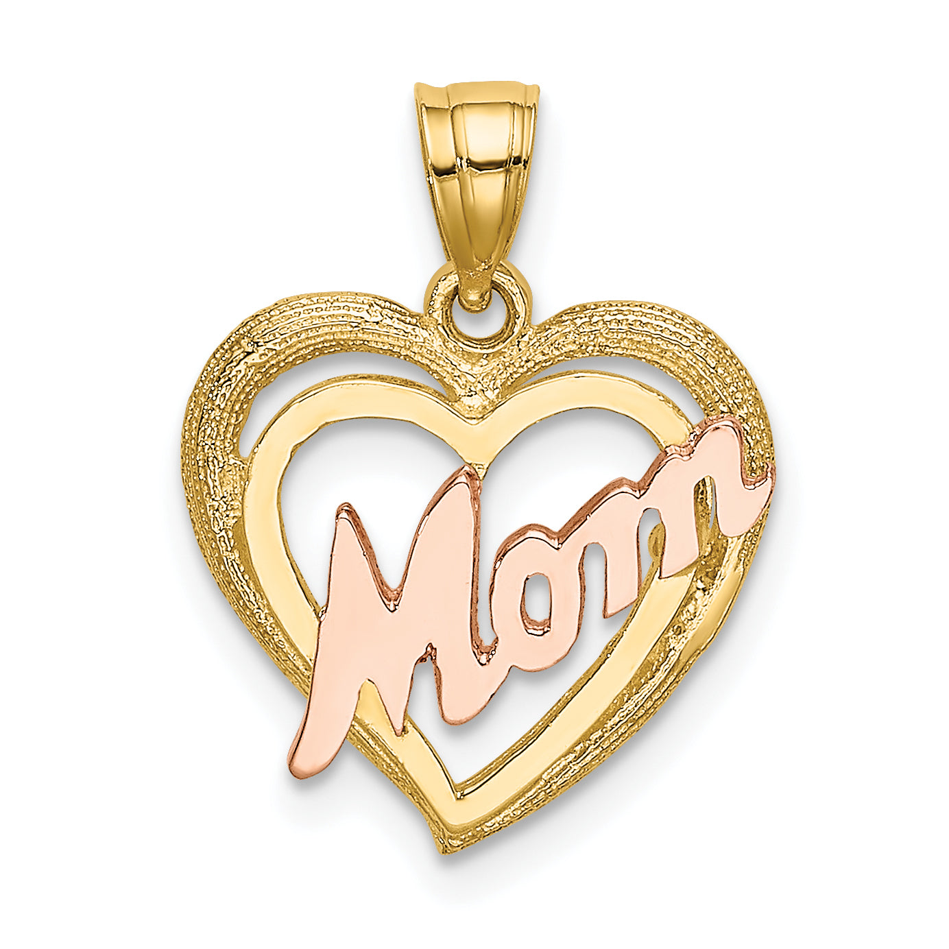 14k Two-Tone MOM Heart Charm Main image