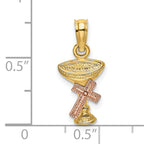 14K Two-Tone Communion Cup w/ Cross Charm