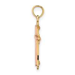 14K Two-Tone Cross Charm