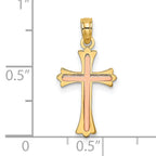 14K Two-Tone Cross Charm