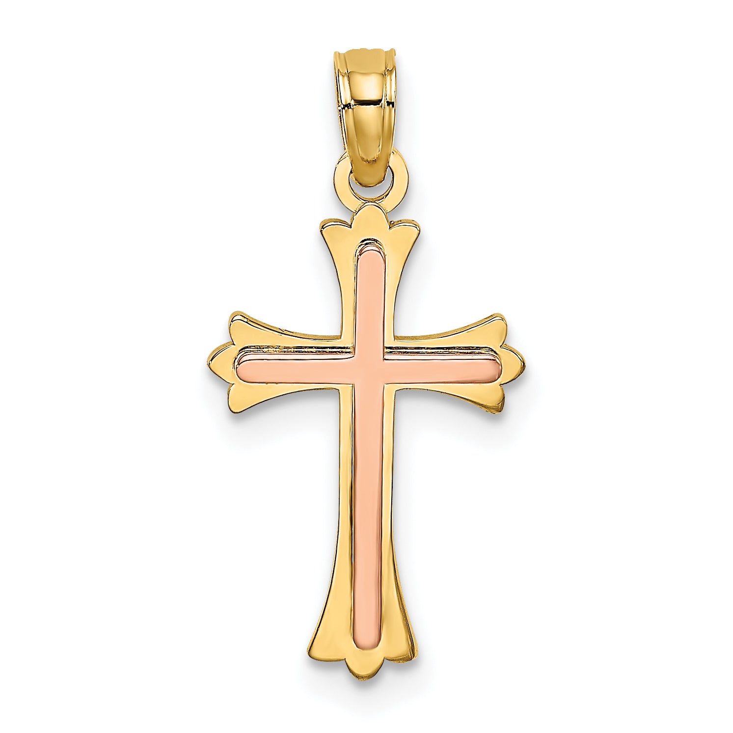 14K Two-Tone Cross Charm Main image