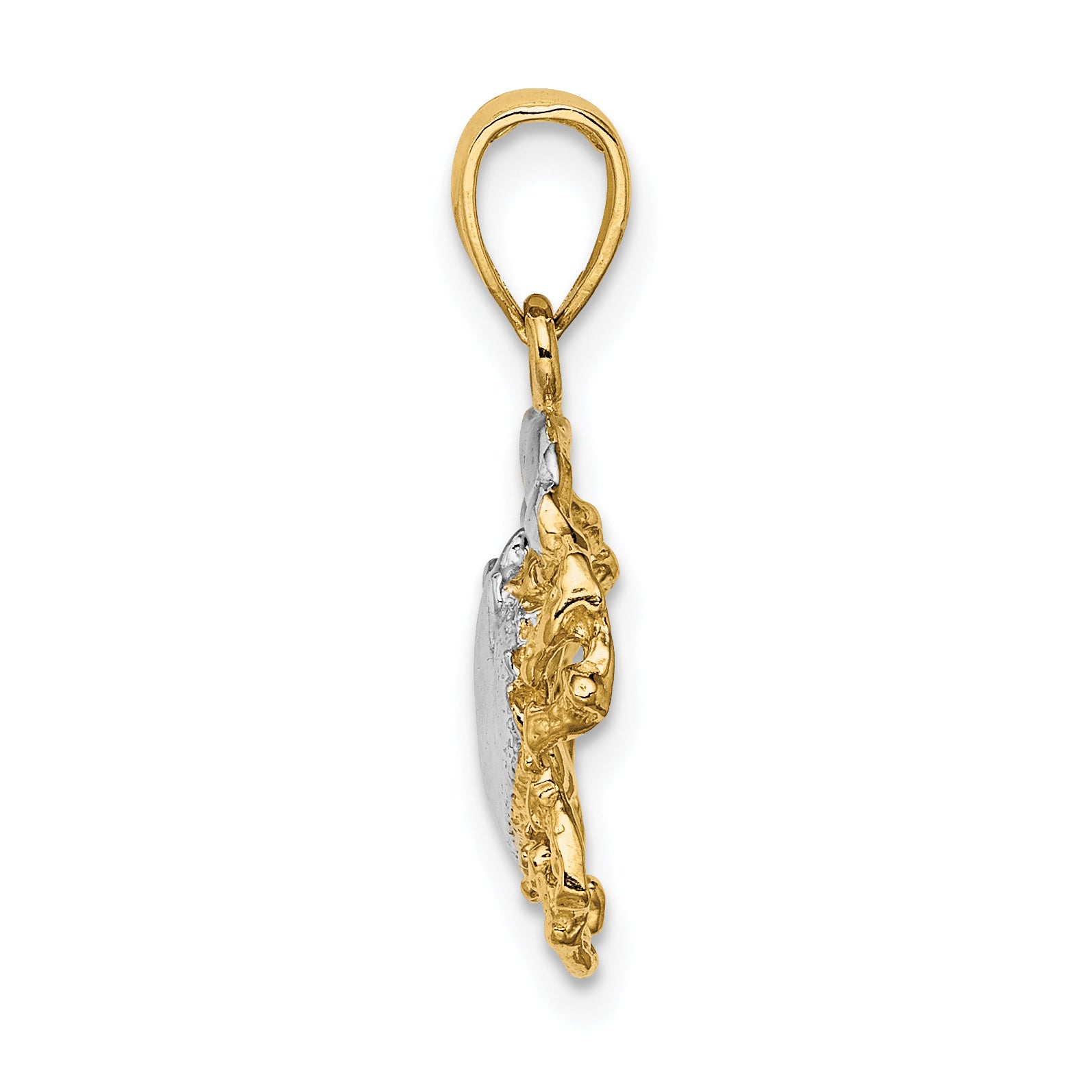 14K with White Rhodium Polished Crab Charm Secondary image