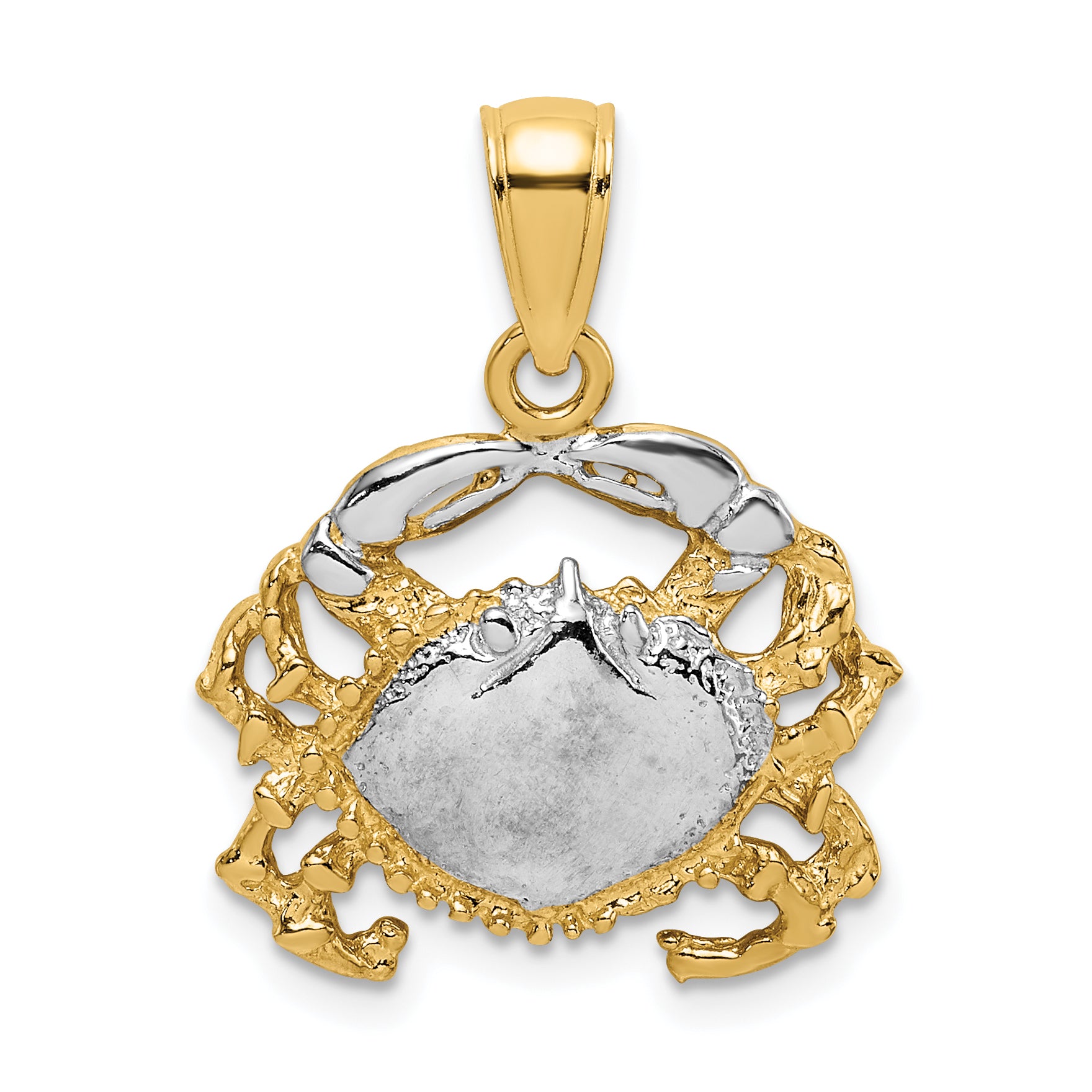 14K with White Rhodium Polished Crab Charm Main image