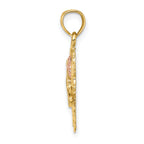14k Two-tone w/White Rhodium MOM in Heart Charm