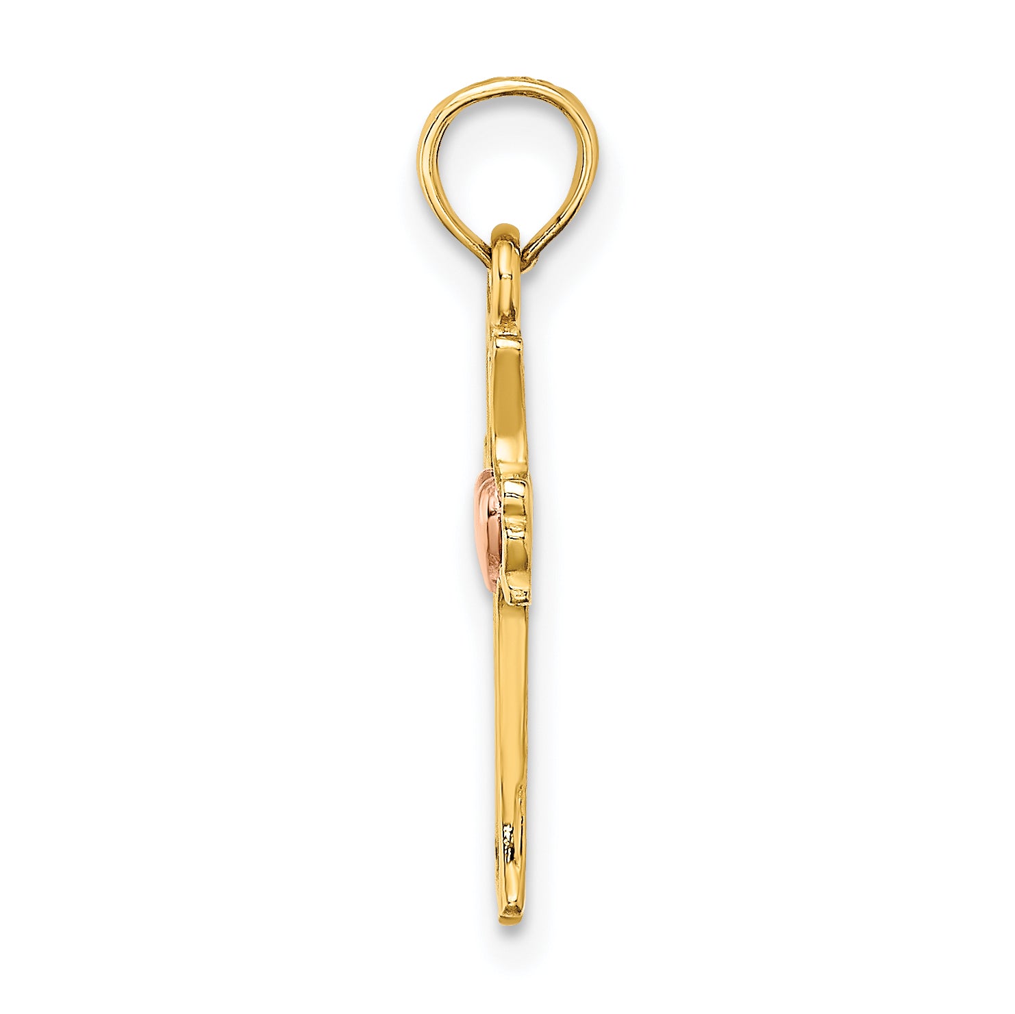 14k Two-Tone w/ Heart In Cross Charm Secondary image