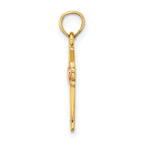 14k Two-Tone w/ Heart In Cross Charm