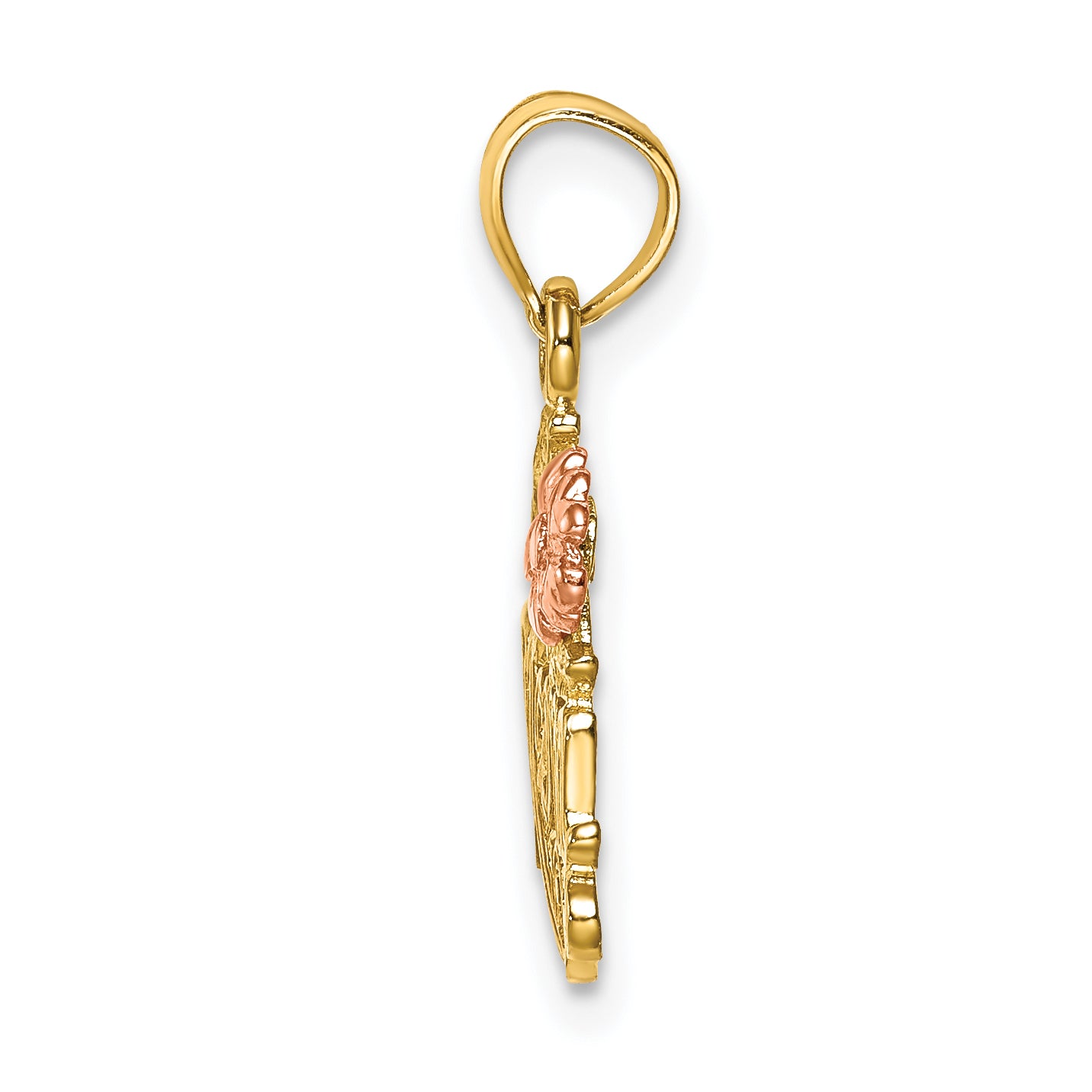 14k Two-Tone #1 MOM w/ Flower Charm Secondary image