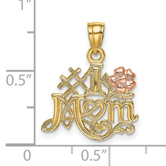 14k Two-Tone #1 MOM w/ Flower Charm