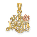 14k Two-Tone #1 MOM w/ Flower Charm